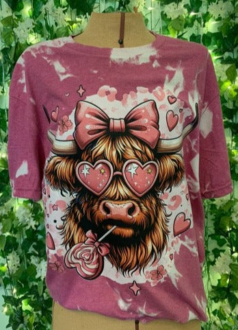 Cute Highland Cow Valentine's T-Shirt